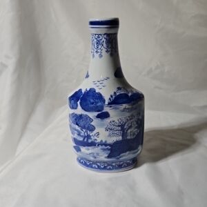 Formalities Braun Bros. Porcelain Blue And White Asian Scenery Vase